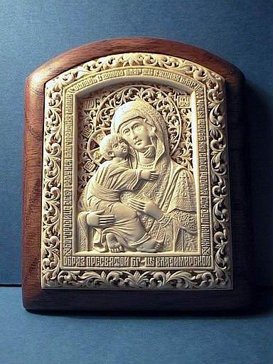 Икона Богоматерь Владимирская из бивня мамонта